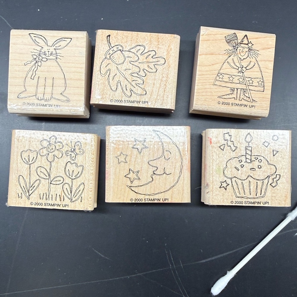 Stampin' Up! Assorted Wooden Rubber Stamps - Nature and Celebration Designs
